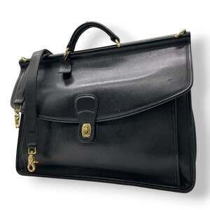 Coach Old 5266 Business Bag Briefcase Shoulder Leather Black Men's U11